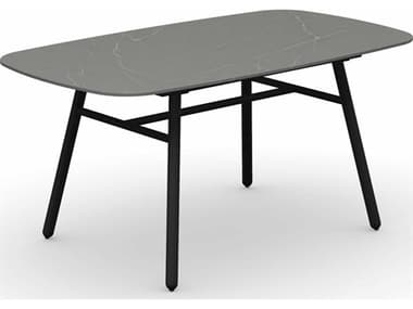 Connubia Outdoor Yo Matt Black / Piasentina Grey 63'' Aluminum Rectangular Dining Table COOCB481206121C01501500000