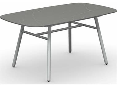 Connubia Outdoor Yo Matt Optic White / Piasentina Grey 63'' Aluminum Ceramic Rectangular Dining Table COOCB481206121C09409400000
