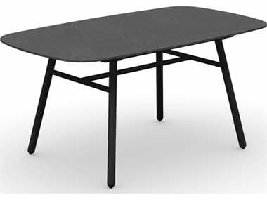 Connubia Outdoor Yo Matt Black / Cardoso 63'' Aluminum Ceramic Rectangular Dining Table COOCB481206122C01501500000