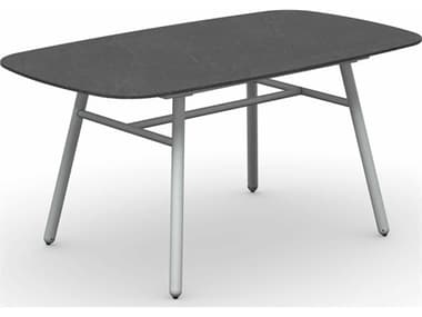 Connubia Outdoor Yo Matt Optic White / Cardoso Black 63'' Aluminum Ceramic Rectangular Dining Table COOCB481206122C09409400000