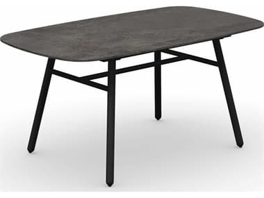 Connubia Outdoor Yo Matt Black / Porphyry Brown 63'' Aluminum Ceramic Rectangular Dining Table COOCB481206123C01501500000