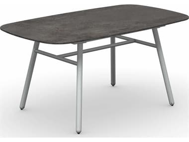 Connubia Outdoor Yo Matt Optic White / Porphyry Brown 63'' Aluminum Ceramic Rectangular Dining Table COOCB481206123C09409400000