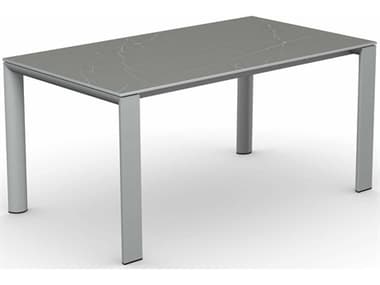 Connubia Outdoor Dorian Matt Optic White / Piasentina Grey Black 63-82'' Resin Metal Ceramic Rectangular Dining Table COOCB481502121C0940949BW00