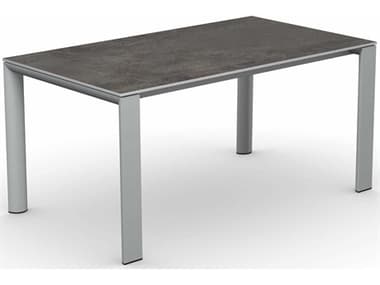 Connubia Outdoor Dorian Matt Optic White / Porphyry Brown Black 63-82'' Resin Metal Ceramic Rectangular Dining Table COOCB481502123C0940949BW00