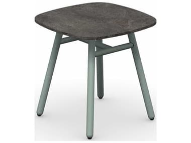 Connubia Outdoor Yo Matt Thyme Green / Porphyry Brown 17'' Wide Aluminum Ceramic Square End Table COOCB521501508L23C00000000