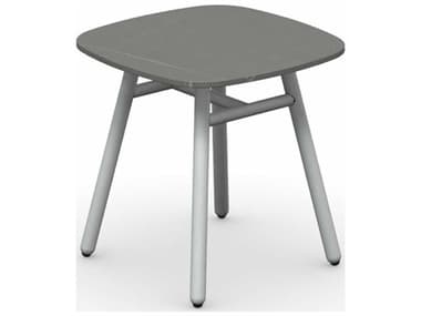 Connubia Outdoor Yo Matt Optic White / Piasentina Grey 17'' Wide Aluminum Ceramic Square End Table COOCB521501509421C00000000
