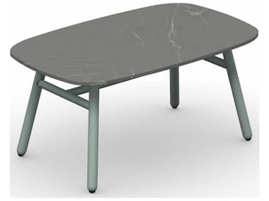 Connubia Outdoor Yo Matt Thyme Green / Piasentina Grey 29'' Wide Aluminum Ceramic Rectangular Coffee Table COOCB521502508L21C00000000