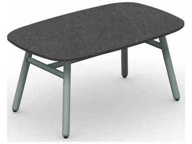 Connubia Outdoor Yo Matt Thyme Green / Cardoso Black 29'' Wide Aluminum Ceramic Rectangular Coffee Table COOCB521502508L22C00000000
