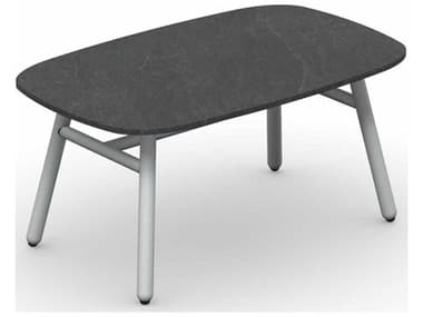 Connubia Outdoor Yo Matt Optic White / Cardoso Black 29'' Aluminum Ceramic Rectangular Coffee Table COOCB521502509422C00000000