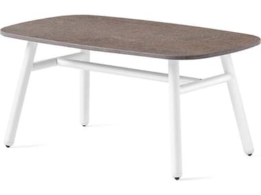 Connubia Outdoor Yo Matt Optic White / Porphyry Brown 29'' Wide Aluminum Ceramic Rectangular Coffee Table COOCB521502509423C00000000