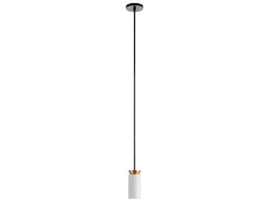 Carpyen Triana 1-Light White Satin Gold Black Cylinder Mini Pendant CRP1411120U