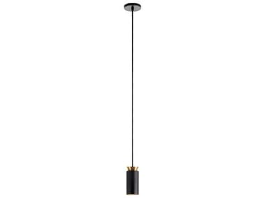 Carpyen Triana 1-Light Black Satin Gold Cylinder Mini Pendant CRP1411210U