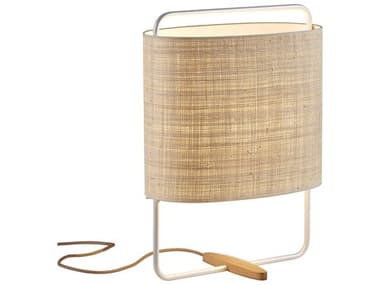 Carpyen Margot Nacre Natural Fiber Off White Table Lamp CRP2281001U