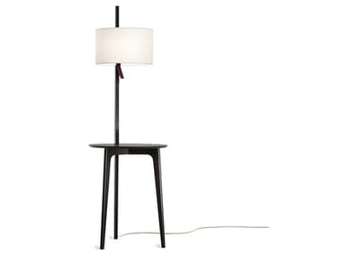 Carpyen Carla 57" Tall Black Oak White Linen Floor Lamp CRP3071200U