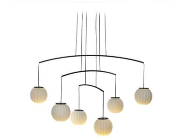 Carpyen Mei 43" 6-Light Black Globe Pendant CRP3391200U