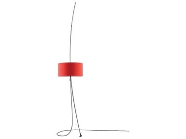 Carpyen Totora 94&quot; Tall Black Red Cotton Floor Lamp CRP5991002U