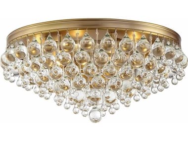 Crystorama Calypso 20&quot; 6-Light Vibrant Gold Glass Tiered Flush Mount CRY138VG