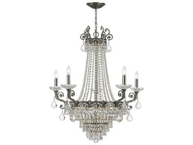 Crystorama Majestic 11-Light Historic Brass Crystal Candelabra Chandelier CRY1486