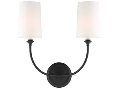 Crystorama Sylvan 17" Tall 2-Light Black Forged Wall Sconce CRY2242BF