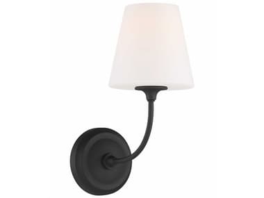 Crystorama Sylvan 13" Tall 1-Light Black Forged Glass Wall Sconce CRY2441OPBF