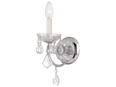 Crystorama Imperial 13" Tall 1-Light Polished Chrome Crystal Wall Sconce CRY3221