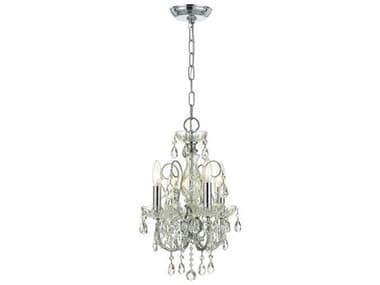 Crystorama Imperial 12" Wide 4-Light Polished Chrome Crystal Candelabra Chandelier CRY3224