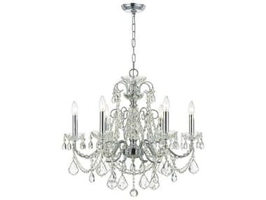 Crystorama Imperial 26" Wide 6-Light Polished Chrome Crystal Candelabra Chandelier CRY3226