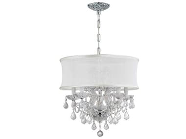 Crystorama Brentwood 20" Wide 6-Light White Crystal Glass Candelabra Drum Chandelier CRY4415SMW
