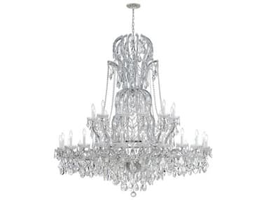 Crystorama Maria Theresa 64" Wide 37-Light Chrome Crystal Glass Candelabra Tiered Chandelier CRY4460
