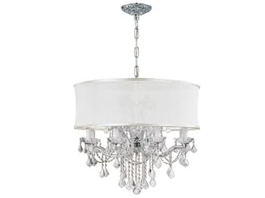 Crystorama Brentwood 30" Wide 12-Light White Crystal Glass Candelabra Drum Chandelier CRY4489SMW
