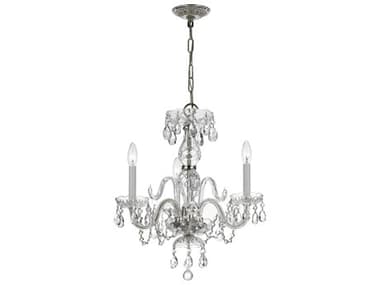 Crystorama Traditional Crystal 16" Wide 3-Light Chrome Glass Candelabra Chandelier CRY5044