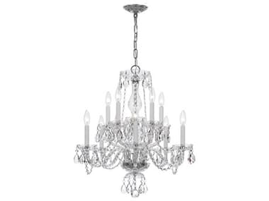 Crystorama Traditional Crystal 23" Wide 10-Light Chrome Glass Candelabra Chandelier CRY5080