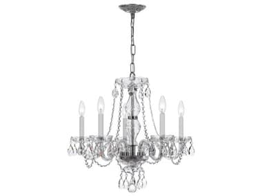 Crystorama Traditional Crystal 21" Wide 5-Light Chrome Glass Candelabra Chandelier CRY5085