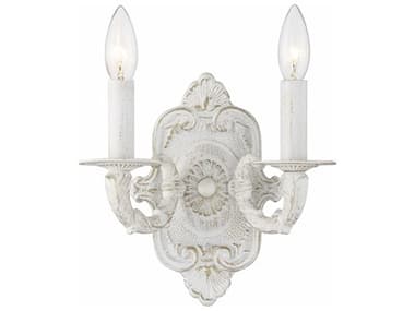 Crystorama Paris Market 9" Tall 2-Light White Wall Sconce CRY5122