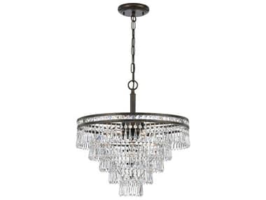 Crystorama Mercer 20" Wide 7-Light Bronze Crystal Tiered Chandelier CRY5264