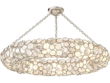 Crystorama Palla 32" 8-Light Antique Silver Semi Flush Mount CRY528PSACEILING