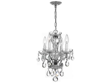 Crystorama Traditional Crystal 11&quot; Wide 4-Light Chrome Candelabra Chandelier CRY5534