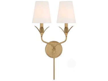 Crystorama Broche 2-Light Antique Gold Wall Sconce CRY562GA