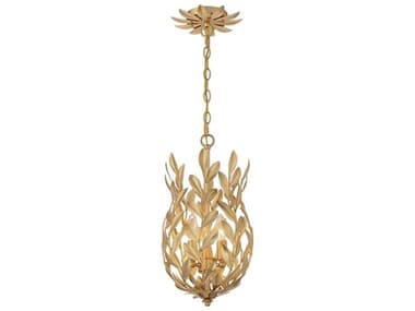 Crystorama Broche 3-Light Antique Gold Mini Pendant CRY563GA