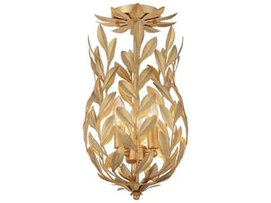 Crystorama Broche 3-Light Antique Gold Semi Flush Mount CRY563GACEILING