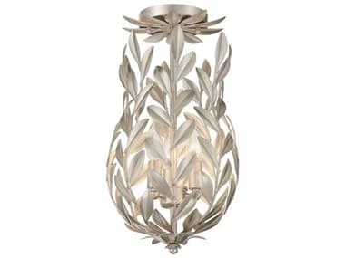 Crystorama Broche 3-Light Antique Silver Semi Flush Mount CRY563SACEILING