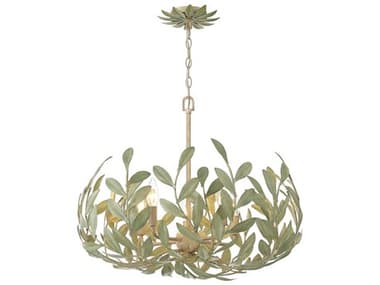 Crystorama Broche 5-Light Champagne Green Tea Candelabra Chandelier CRY566CT