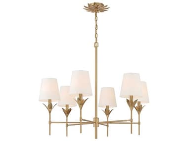 Crystorama Broche 6-Light Antique Gold Chandelier CRY568GA