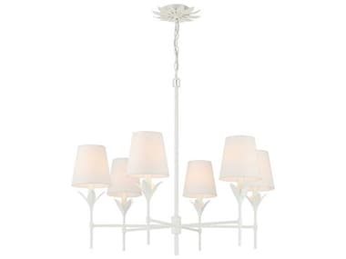 Crystorama Broche 6-Light Matte White Candelabra Chandelier CRY568MT