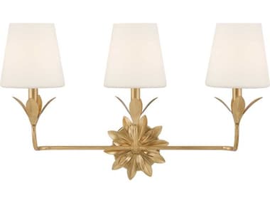 Crystorama Broche 3-Light Antique Gold Vanity Light CRY573OPGA