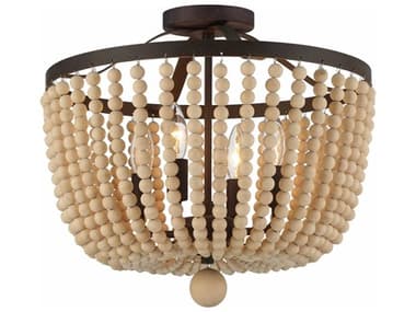 Crystorama Rylee 16" 4-Light Forged Bronze Bowl Semi Flush Mount CRY604FBCEILING