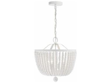 Crystorama Rylee 16" Wide 4-Light Matte White Bowl Chandelier CRY604MT