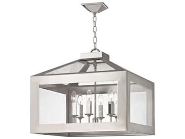 Crystorama Hurley 21" Wide 6-Light Polished Nickel Clear Glass Lantern Chandelier CRY6056PN