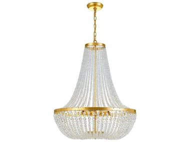 Crystorama Rylee 24" Wide 8-Light Gold Candelabra Empire Chandelier CRY609