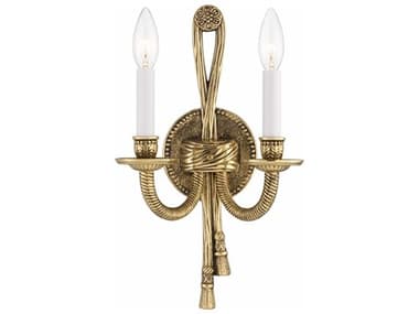 Crystorama 15" Tall 2-Light Olde Brass Wall Sconce CRY650